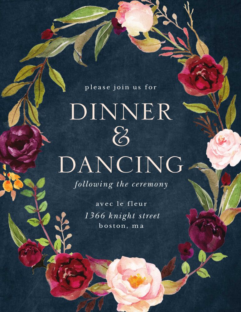 Merlot Bouquet Insert Card