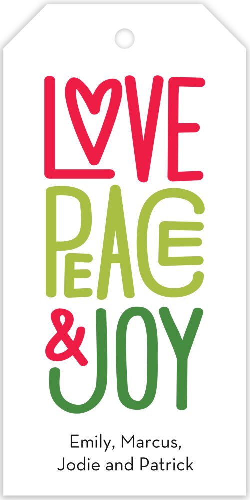 Love Peace & Joy Hanging Gift Tag