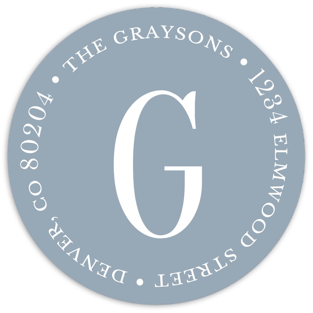 By the Sea Round Address Sticky