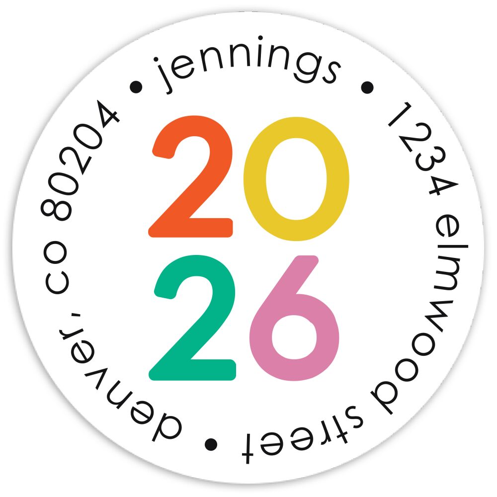 Wavy Days Round Address Sticky