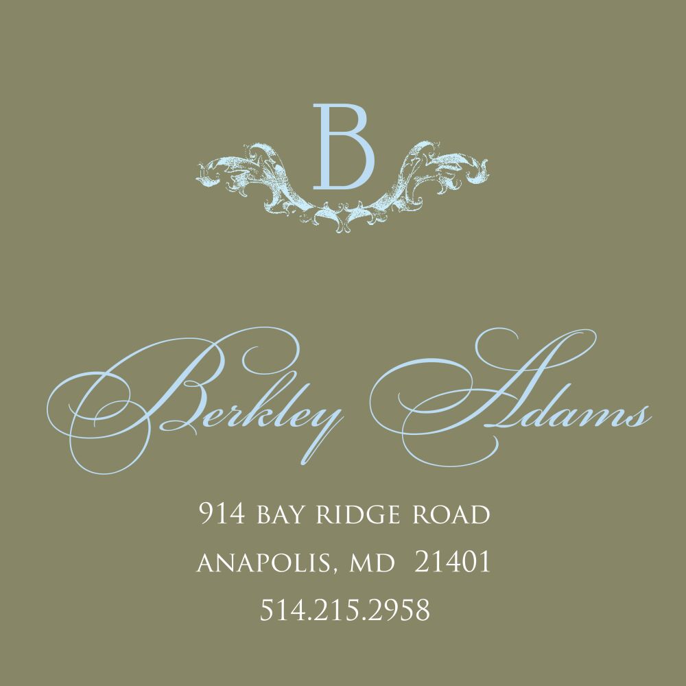 Elegant Baby Blue Enclosure Card