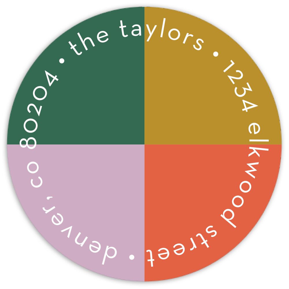 Color Block  Round Address Sticky