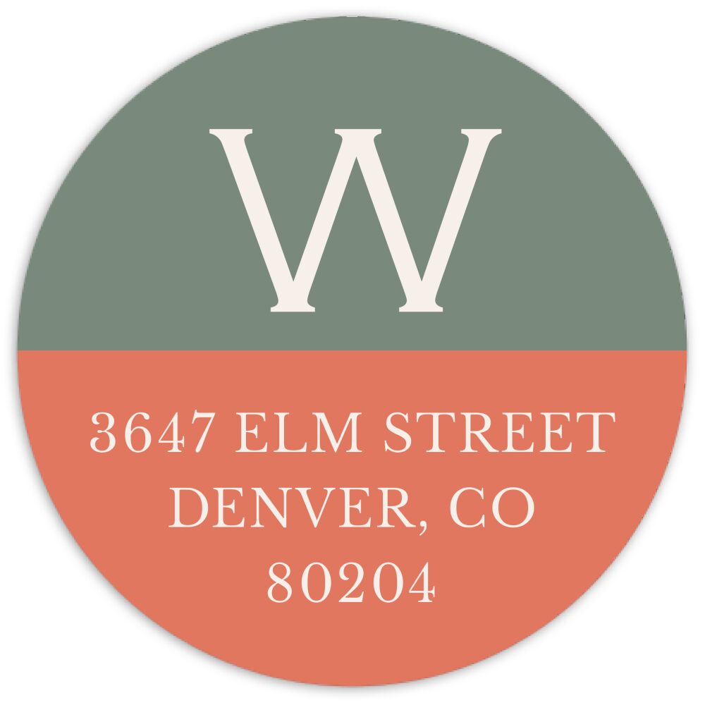 Love Times Two  Round Address Sticky