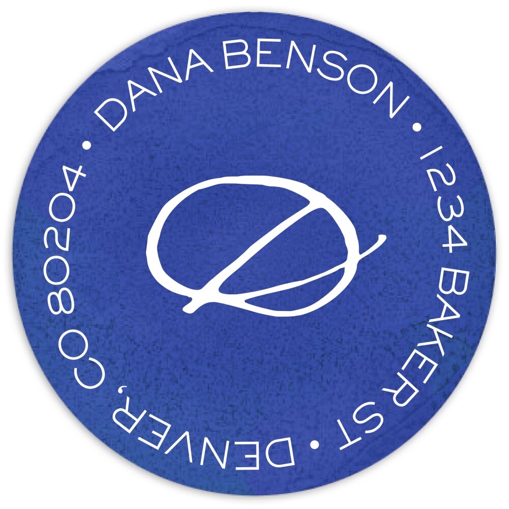 Border Stripes Round Address Sticky