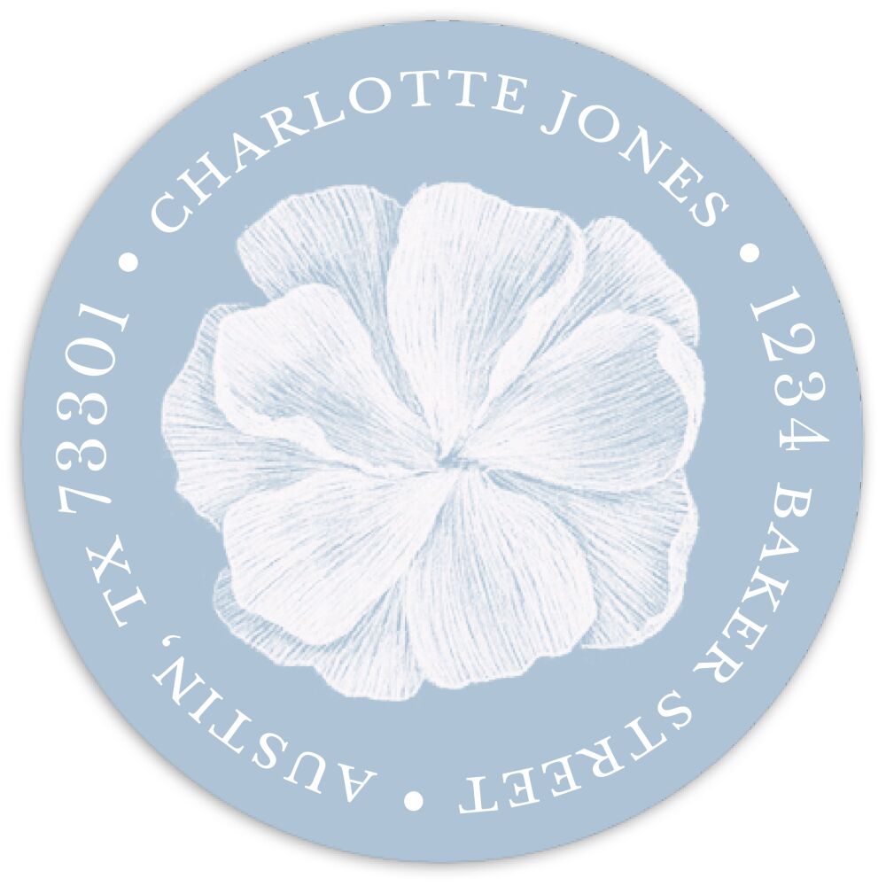 Timeless Blooms Round Address Sticky