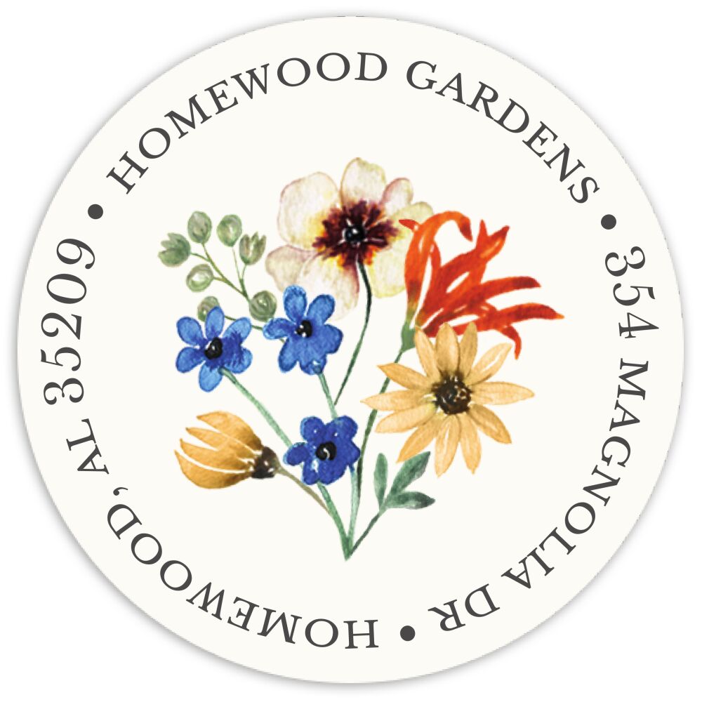 Wild Things Round Address Sticky