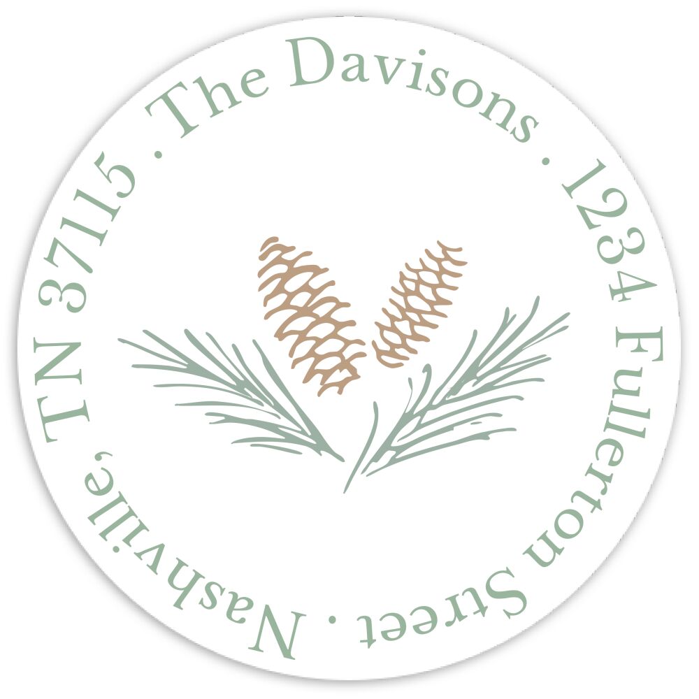 Pine Forest Return Address Sticky