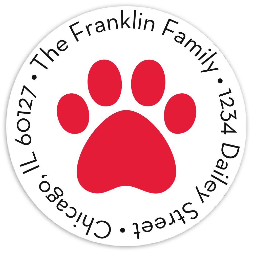Happy Pawlidays Return Address Sticky