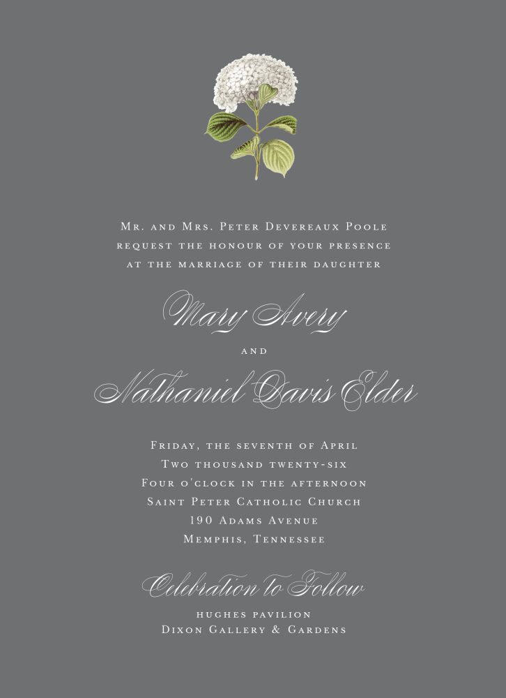Modern Hydrangea Invitation 