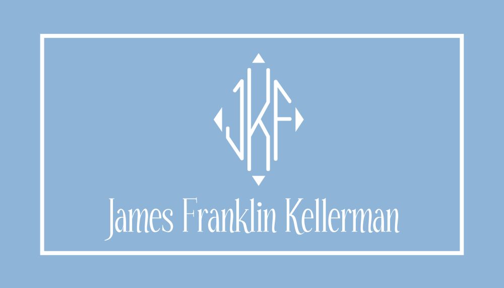 Blue Monogram Gift Sticker 