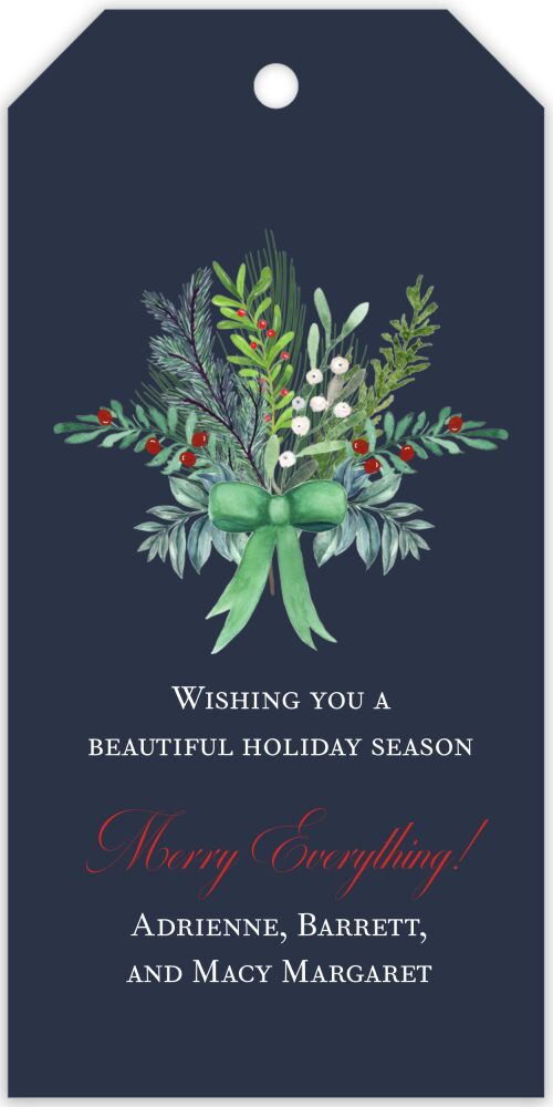 Evergreen Bouquet Hanging Gift Tag 