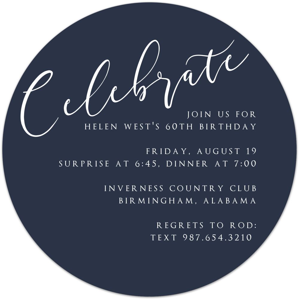Celebrate Round Invitation