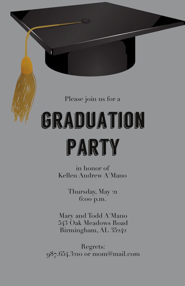 Oxford Cap Graduation Invitation