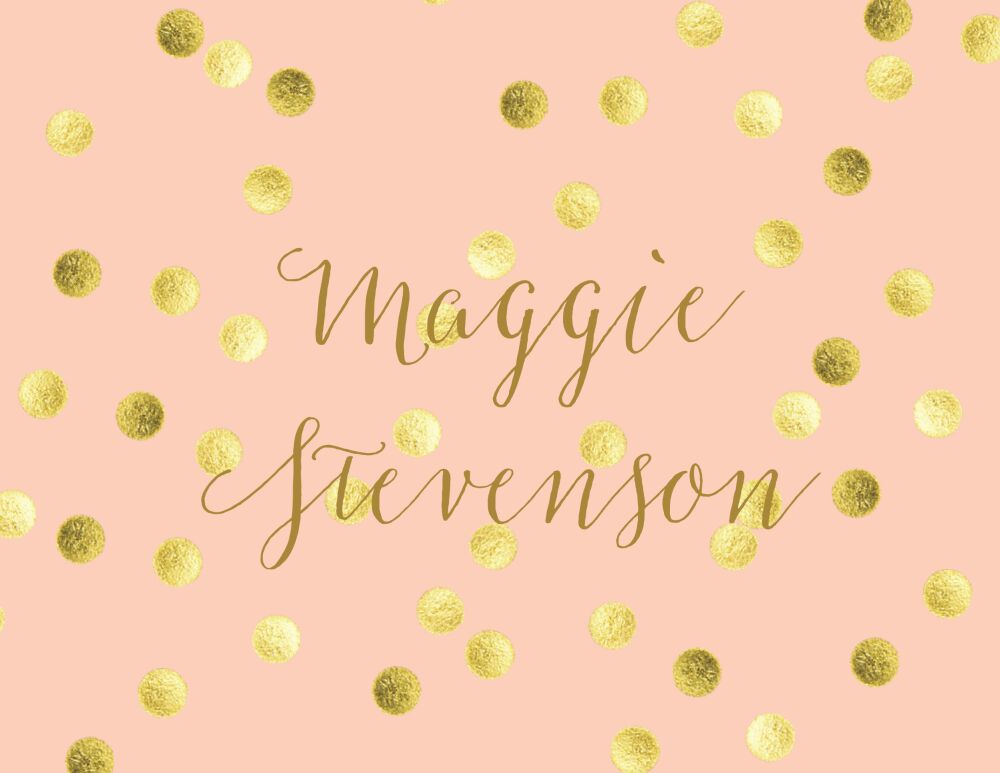 Glittery Gold Polka Dots Folded Note