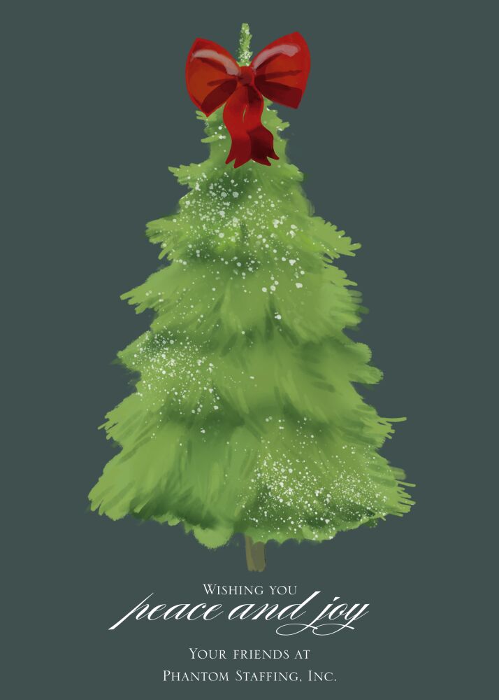 Snow Dusted Tree Holiday Greeting Card
