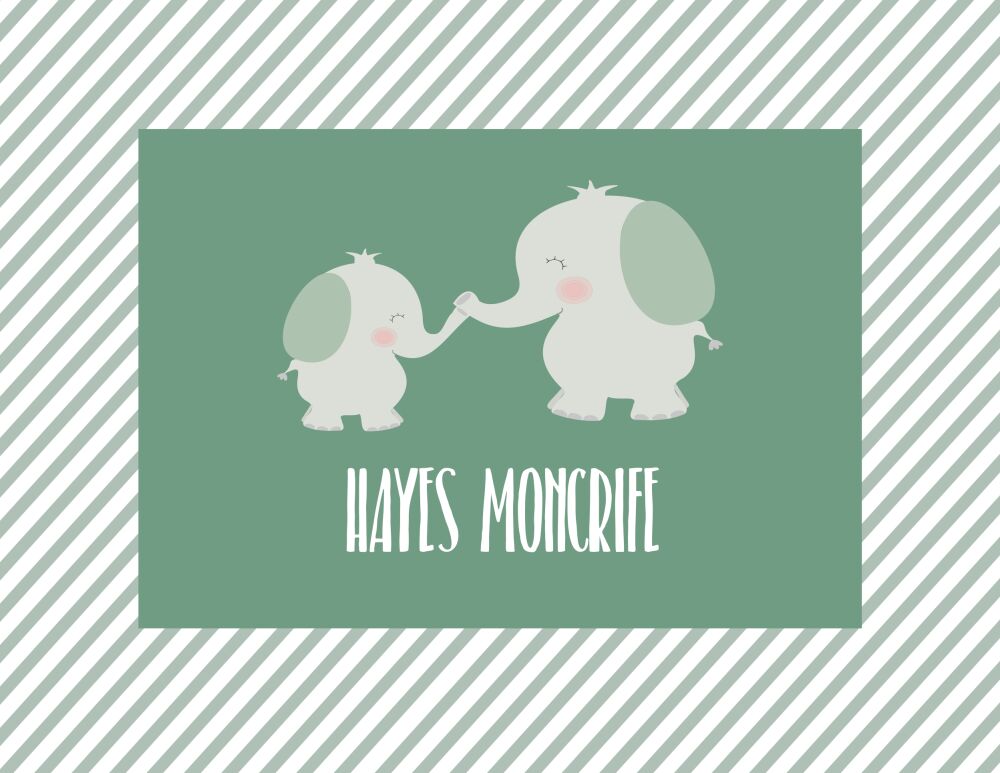 Sweet Elephants Folded Note