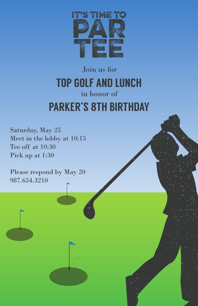 Golf Par-Tee Invitation