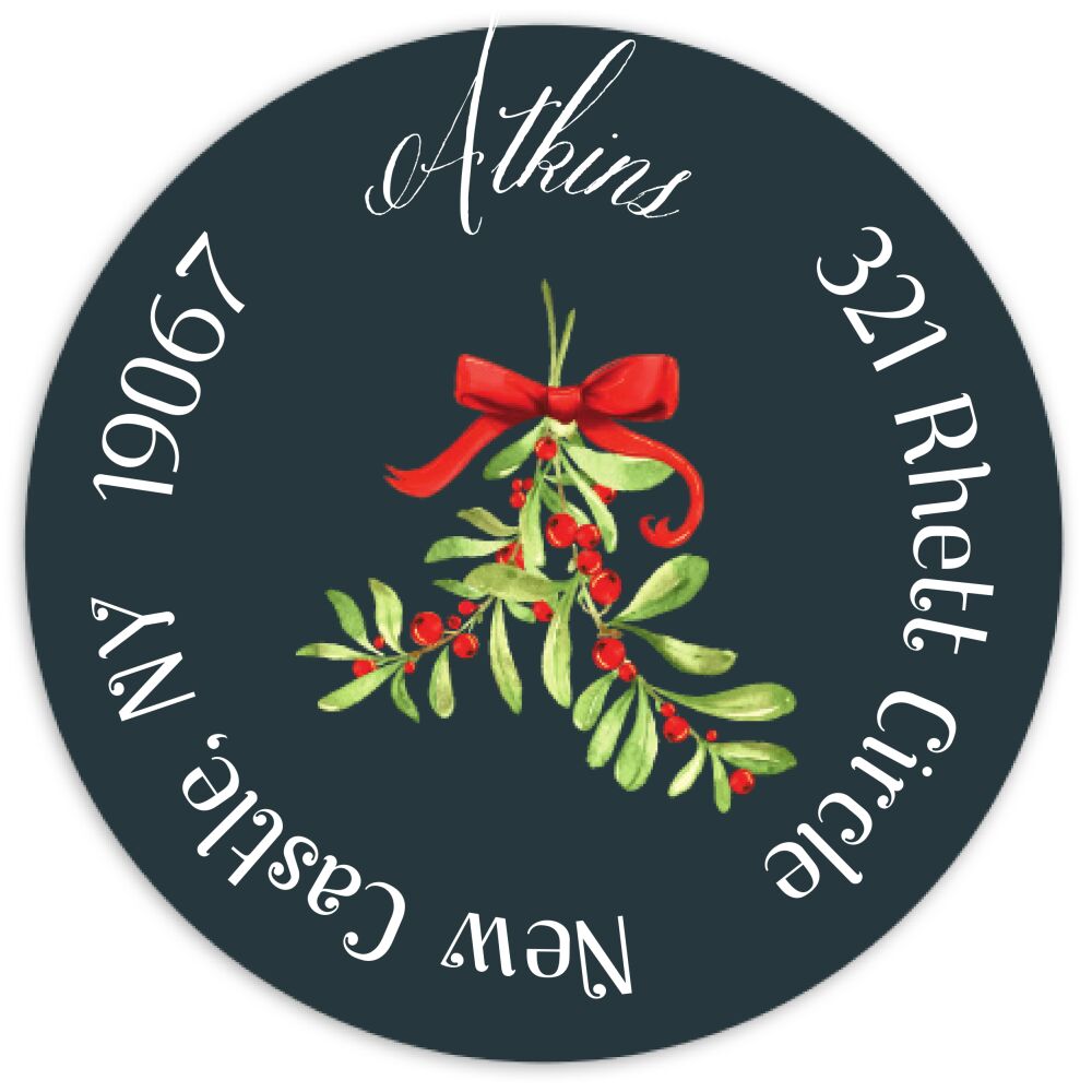 Mistletoe Return Address Sticker