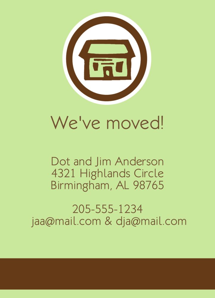 Green moving card Invitation