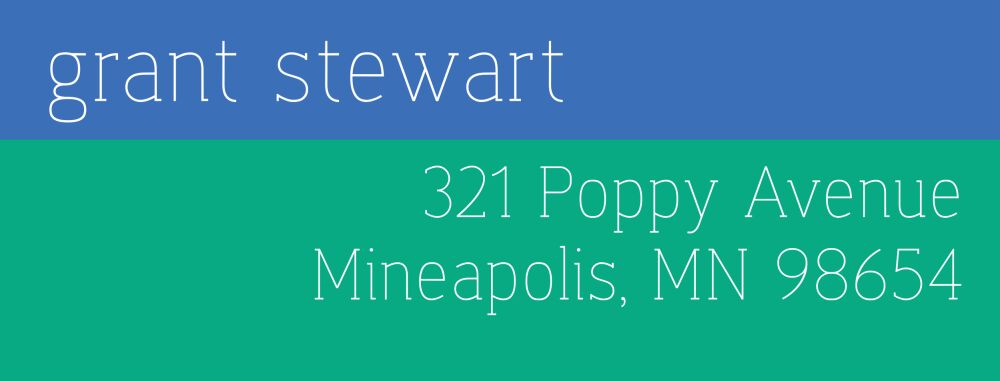 Blue and Teal Green Return Address Label