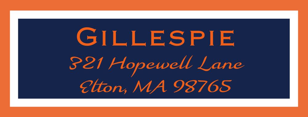 Orange and Navy Simple Return Address Label