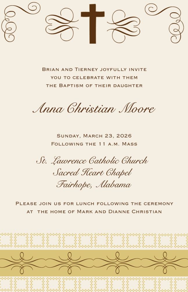 Elegant Cross Invitation