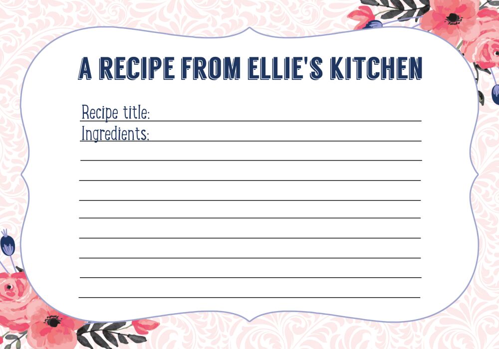 Floral Recipe Card