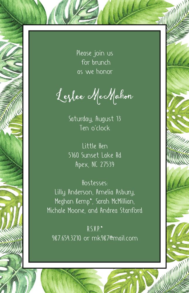 Tropical Leaves Invitation