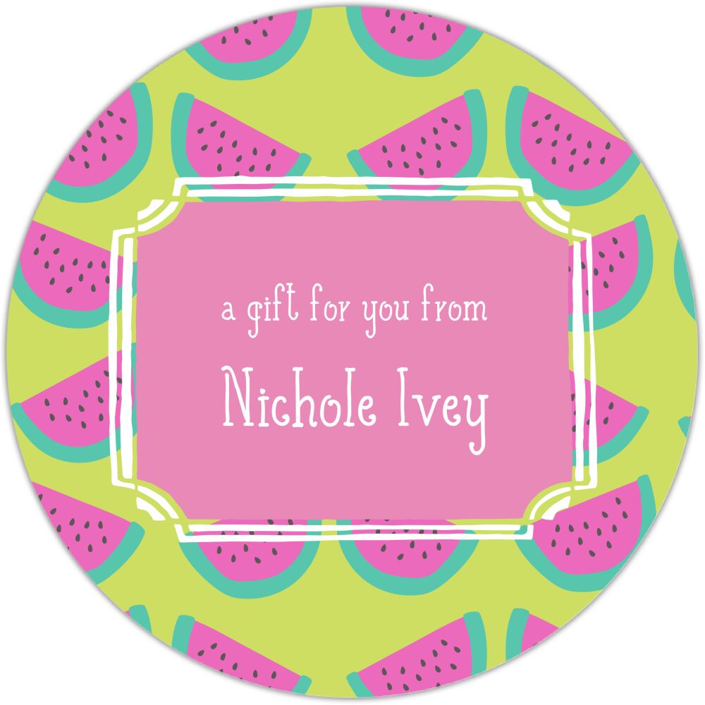Watermelon Circle Gift Sticker