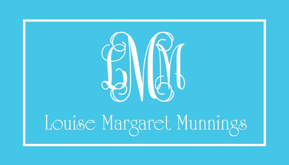 Aqua Monogram Enclosure Card