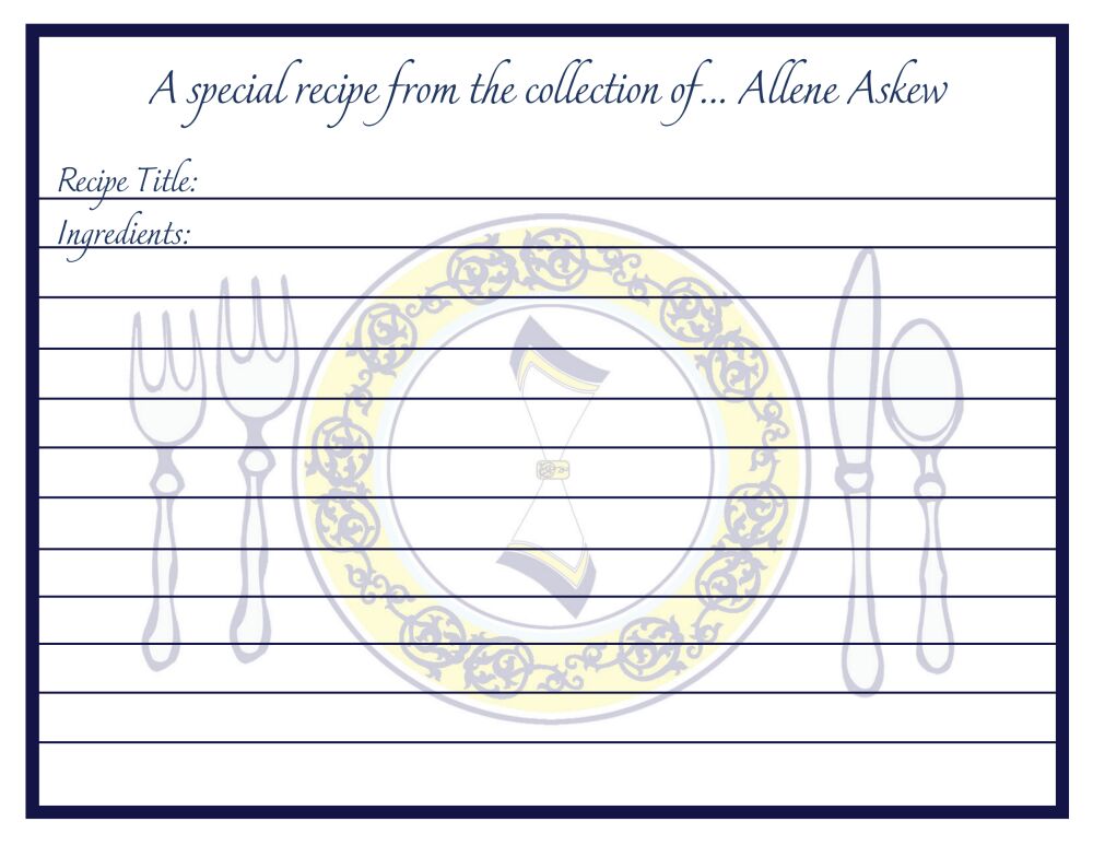 Placesetting Recipe Card
