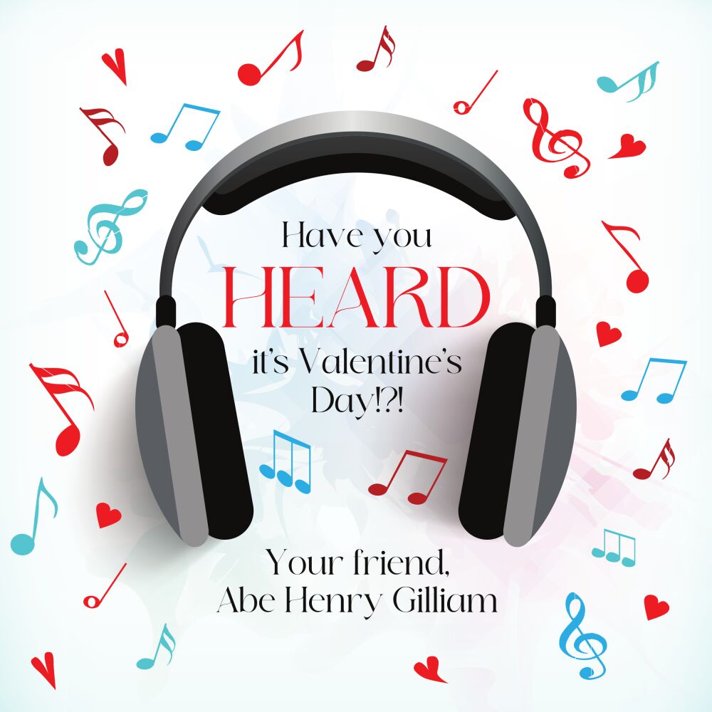 Headphones Valentine Gift Sticker