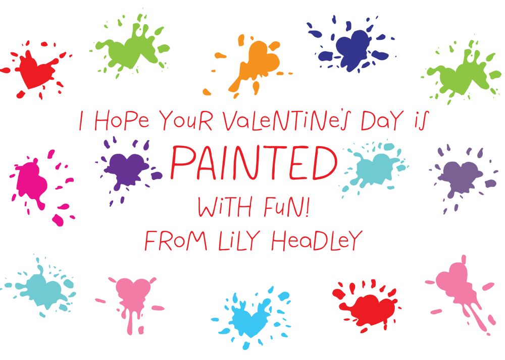 Painted Hearts Valentine Card