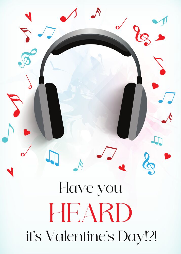 Headphones Valentine Card