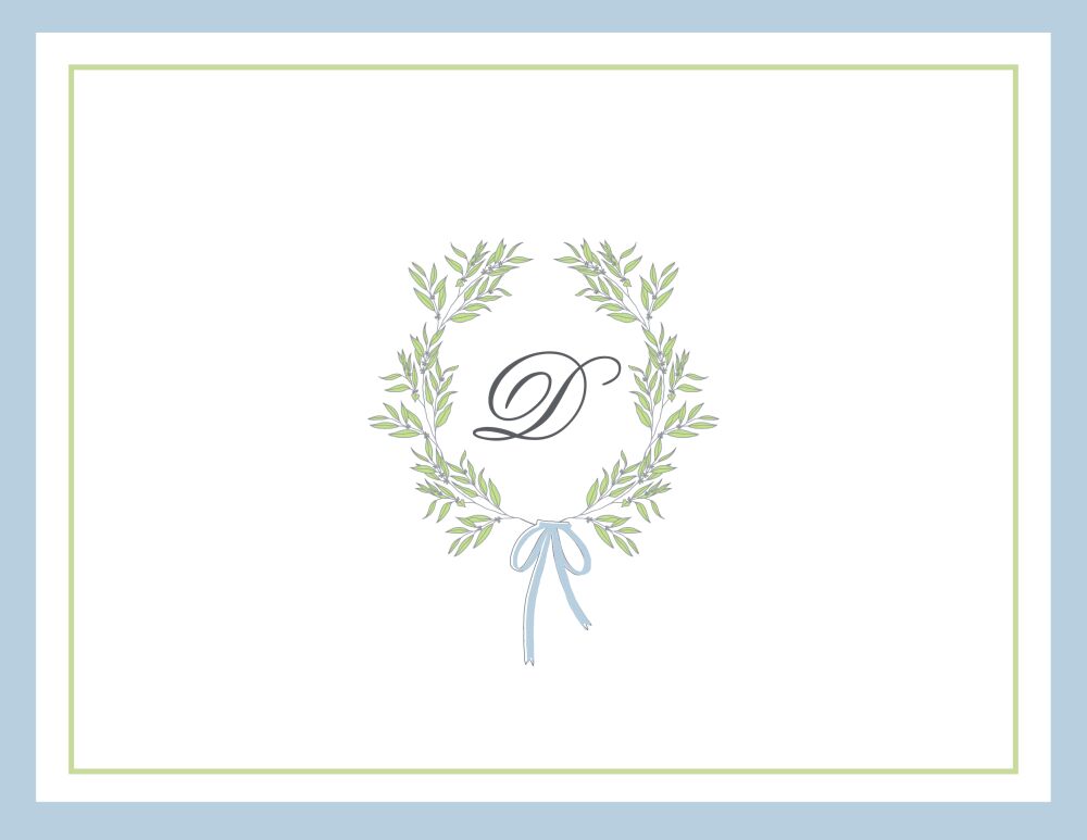Laurel Bow Frame Folded Note