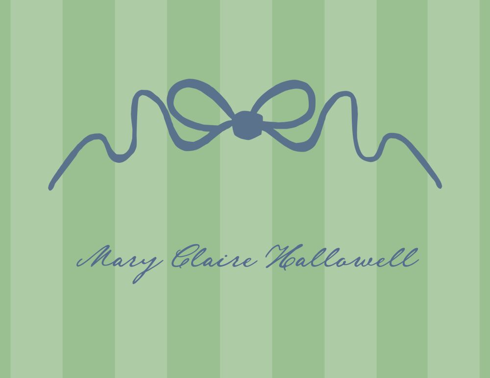 Sketch Bow Frame on Stripes Folded Note 