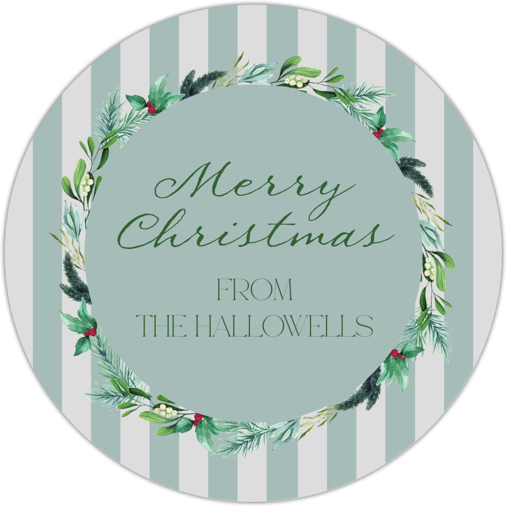Greenery Portrait Stripe Gift Sticker