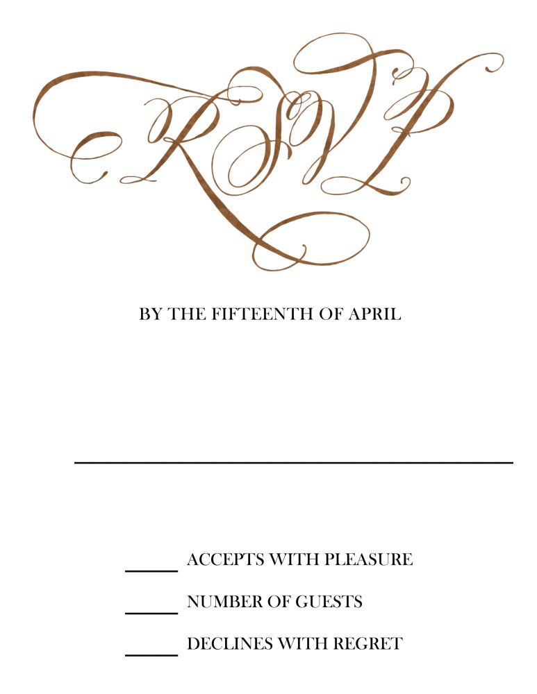 Floral Frame Foil Pressed Reply Card