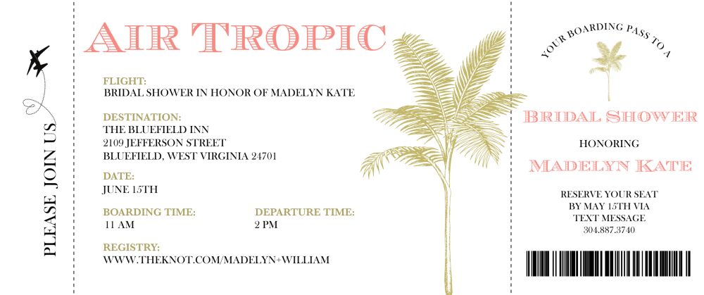 Air Tropic Ticket Invitation
