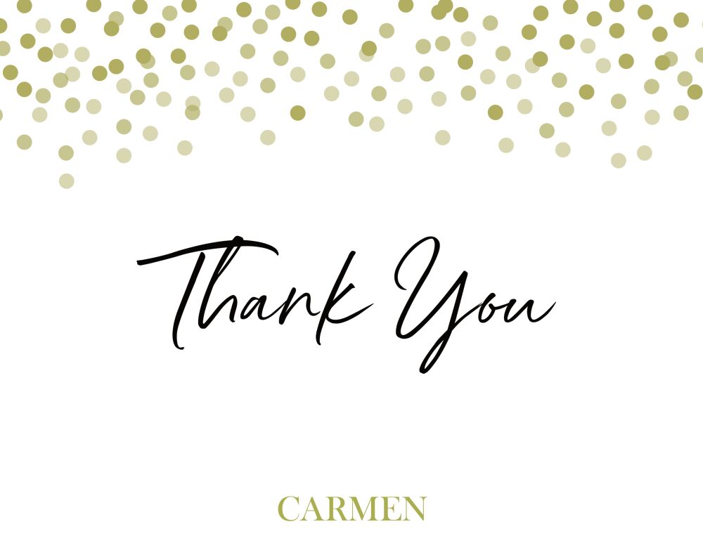 Golden Confetti Folded Note