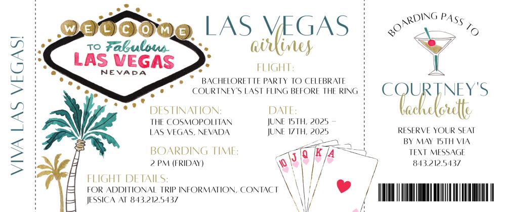 Las Vegas Ticket Invitation