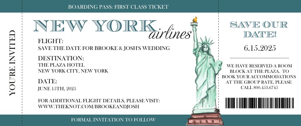 New York City Ticket Invitation
