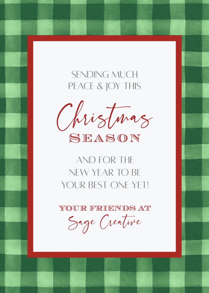 Holiday Gingham Holiday Greeting Card 