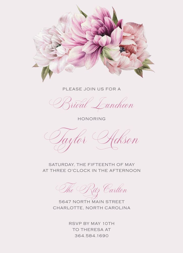 Pretty Peonies Invitation
