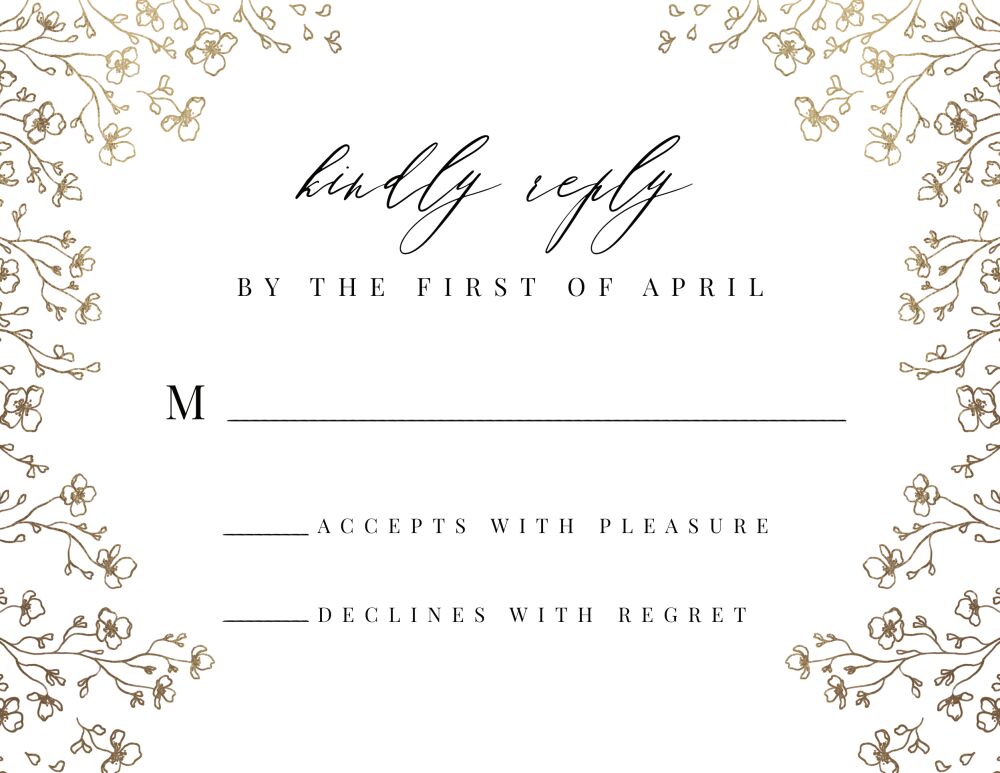 Blossom Reply Card