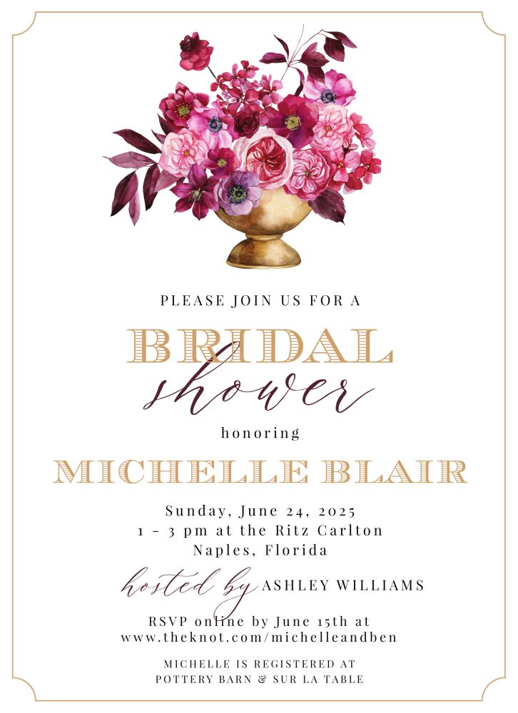 Floral Arrangement Invitation