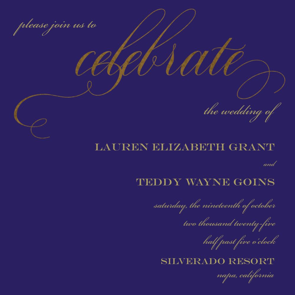 Celebrate Center Stage Foil Invitation