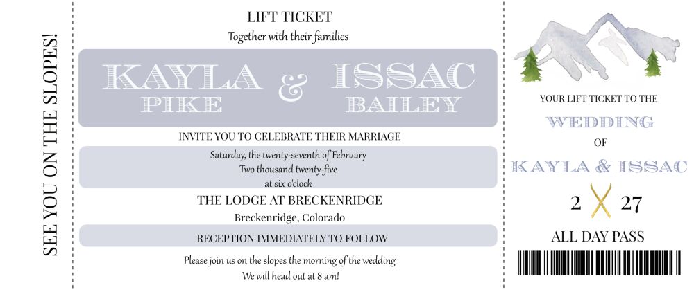 Lift Ticket Invitation