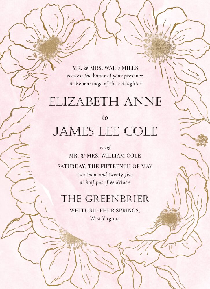 Anemone Foil Pressed Invitation