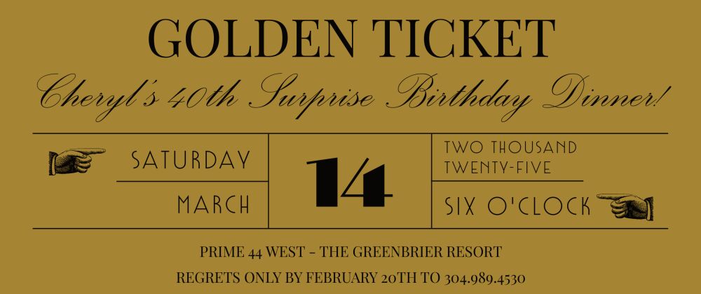 Golden Ticket Invitation